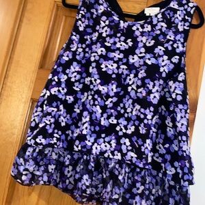Kate Spade New York Tank Top Hydrangea Double Layer Silk XL